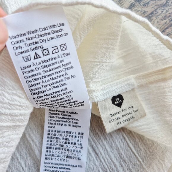 NWoT Madewell Crinkle Eyelet Trim Button-Front Blouse Cotton Ivory NG899 - Picture 10 of 14